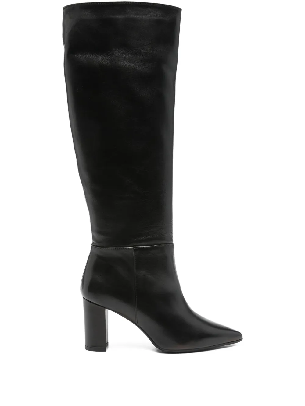 Thea Mika 80mm leather block-heel boots Black