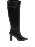 Thea Mika 80mm leather block-heel boots - Black