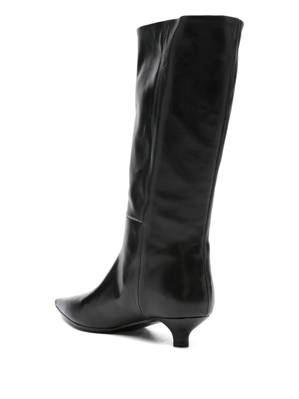Thea Mika Pointed-toe Leather Boots In Black