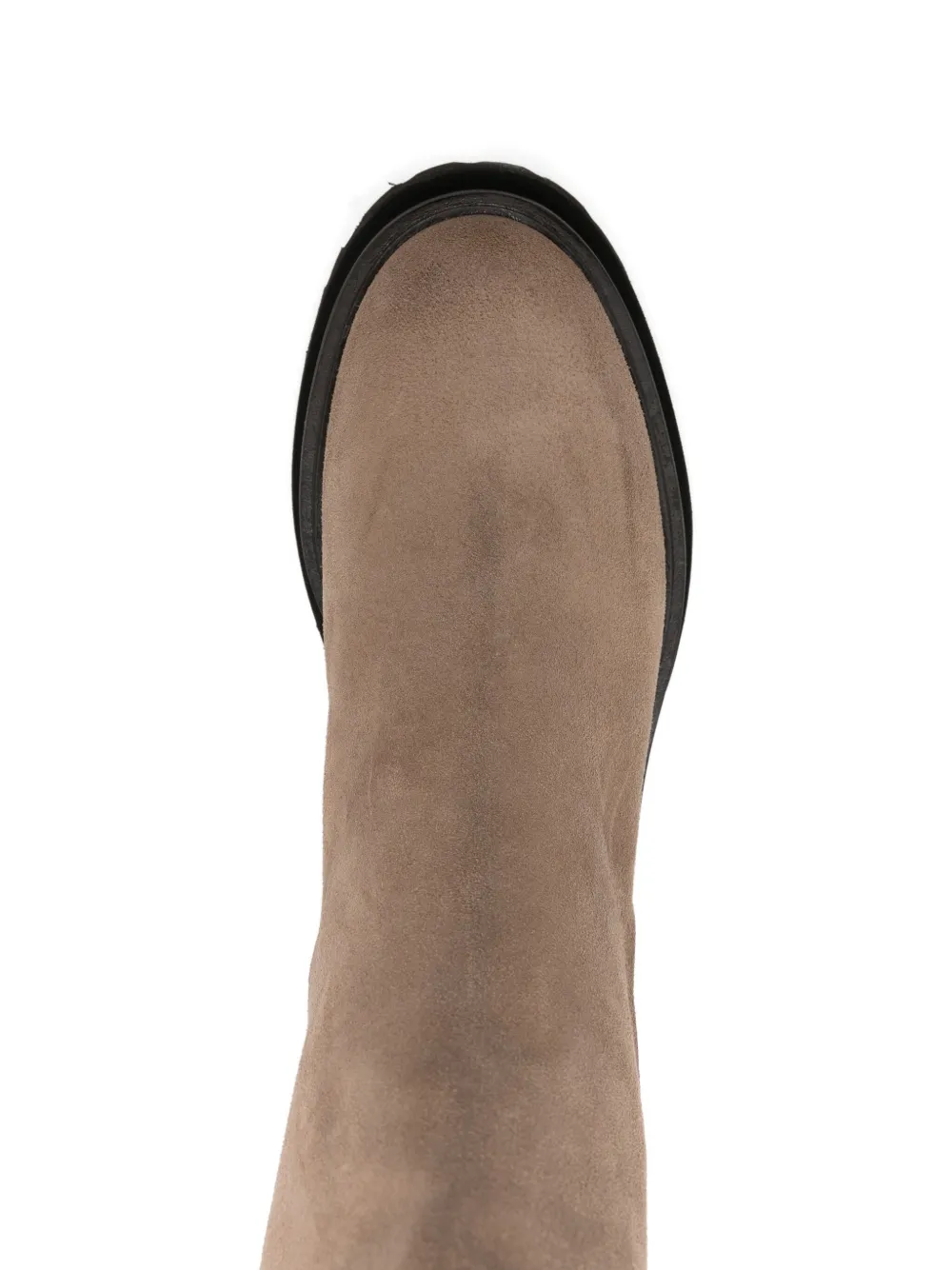 Thea Mika Zip-detail Calf Suede Boots In Neutral