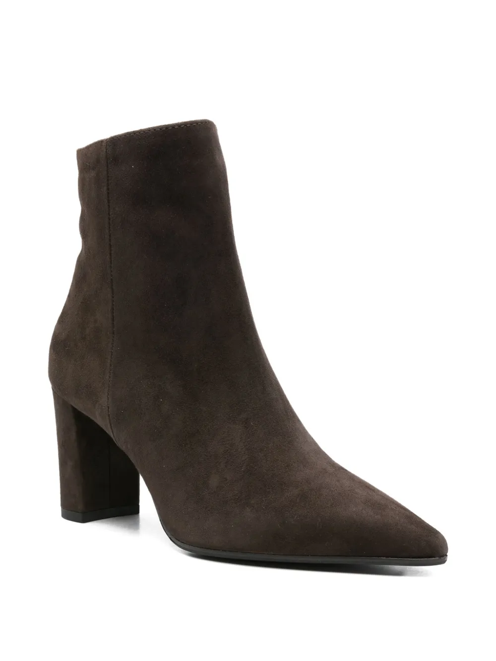 Thea Mika 80mm Pointed-toe Block-heel Boots In Brown