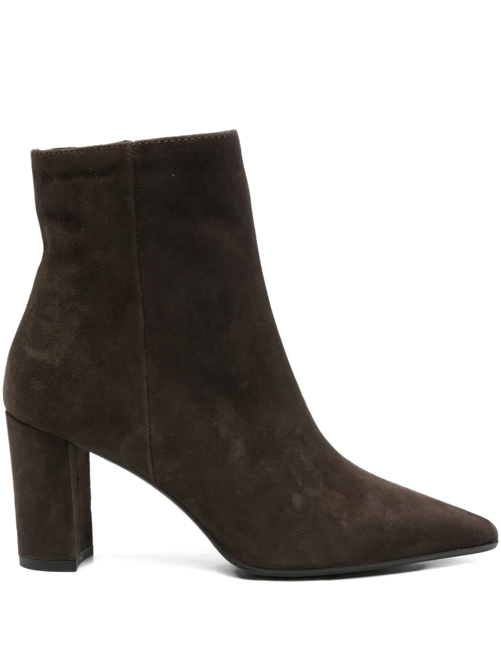 Thea Mika 80mm Pointed-toe Block-heel Boots In Brown