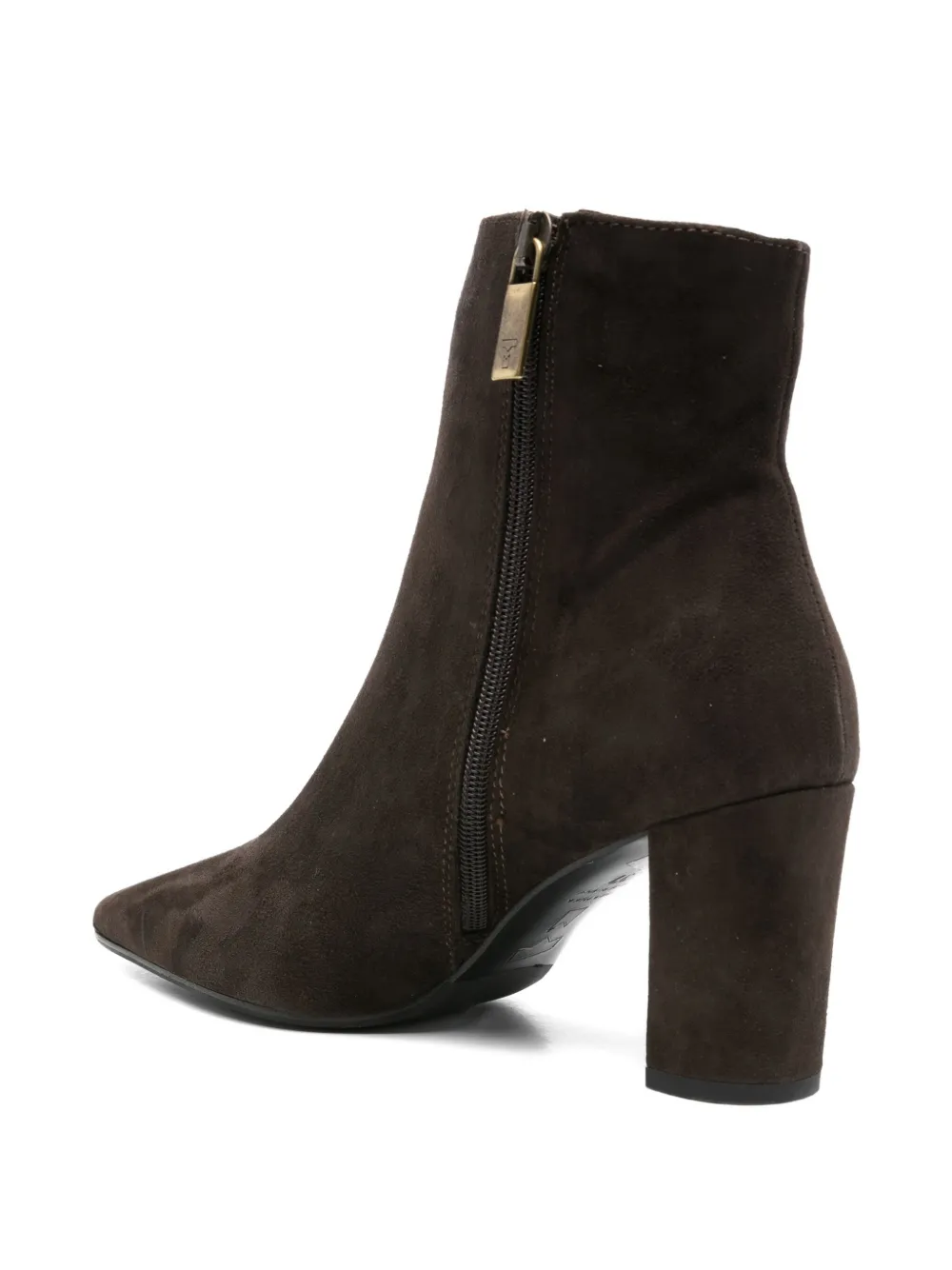 Thea Mika 80mm Pointed-toe Block-heel Boots In Brown