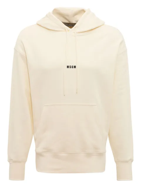 MSGM logo-print cotton hoodie