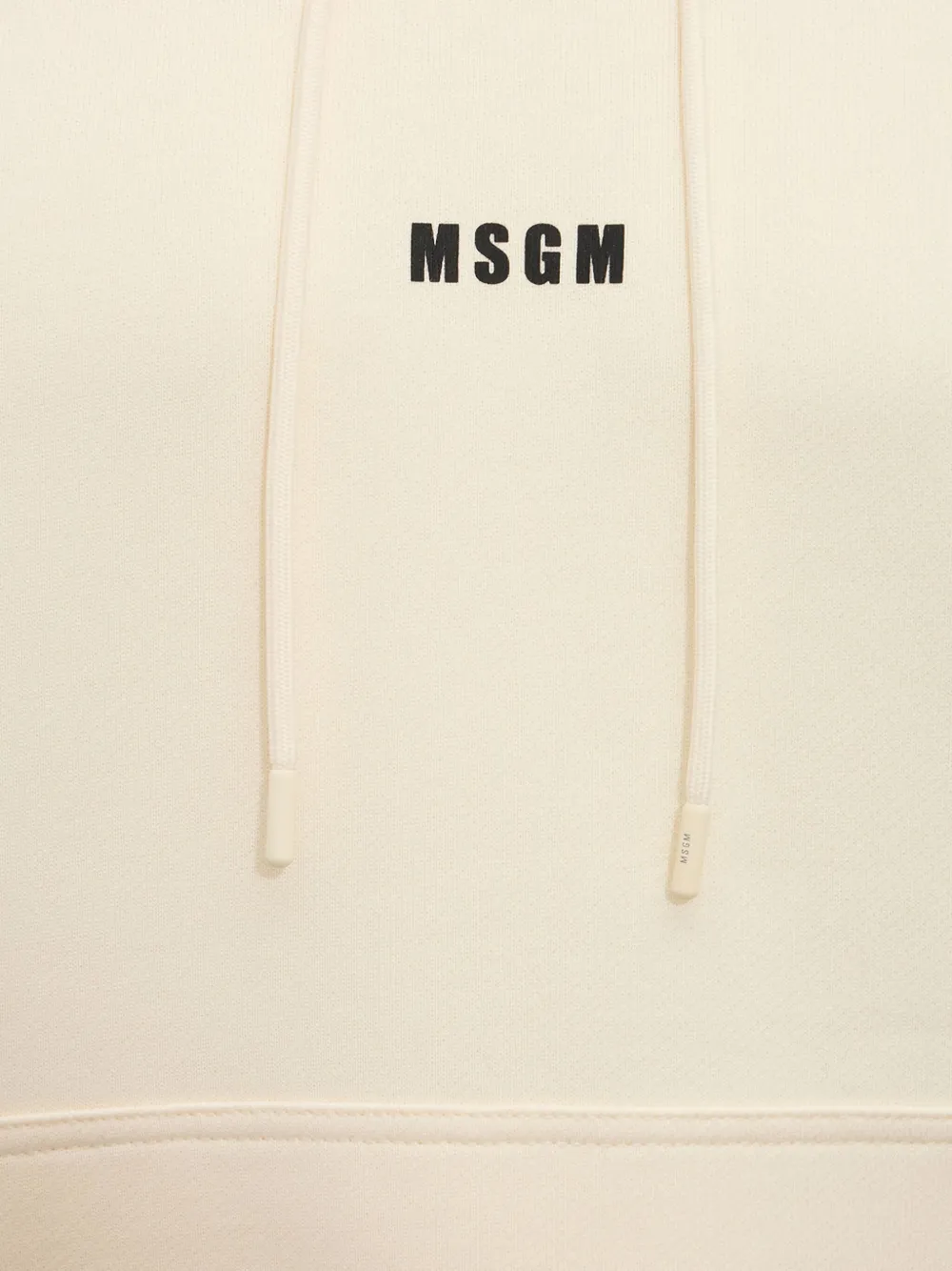 Msgm Logo-print Cotton Hoodie In Neutral