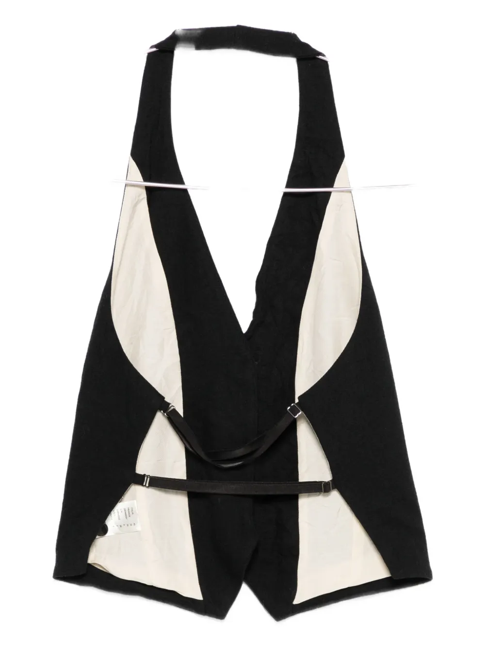 Alysi Halterneck Buttoned Waistcoat In Black