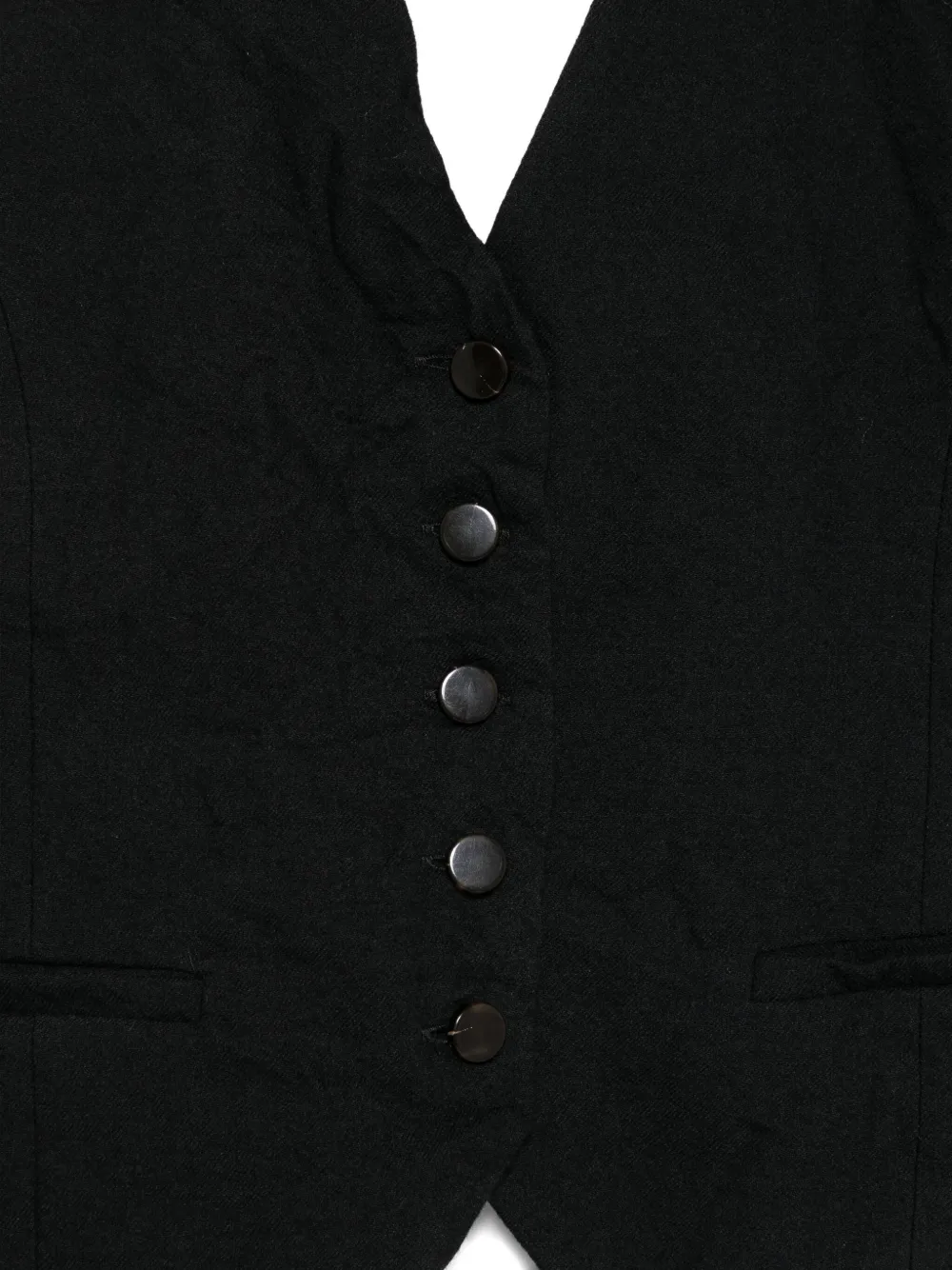 Alysi Halterneck Buttoned Waistcoat In Black