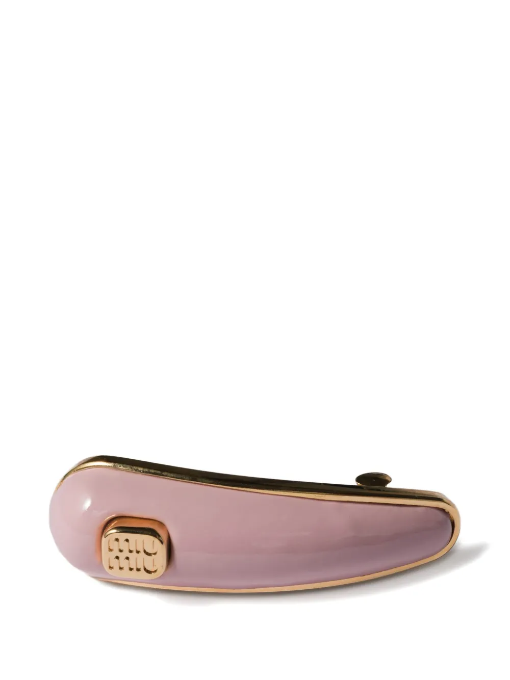 Miu logo-detail leather hair clip Roze