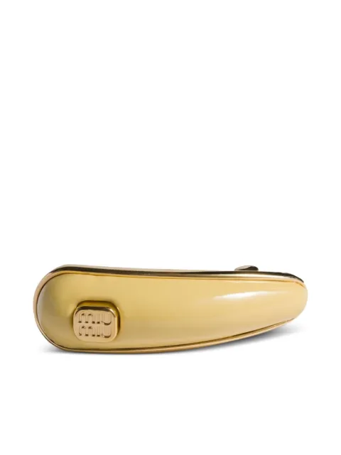 Miu Miu logo-plaque patent leather hair clip