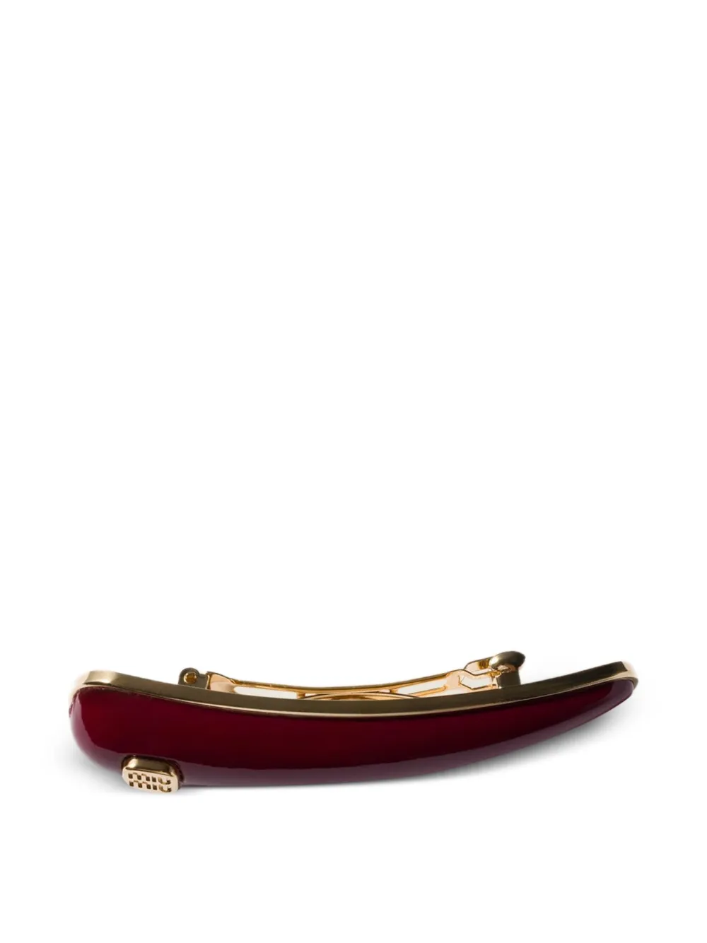 Miu Miu logo-plaque leather hair clip | Red | Image 1