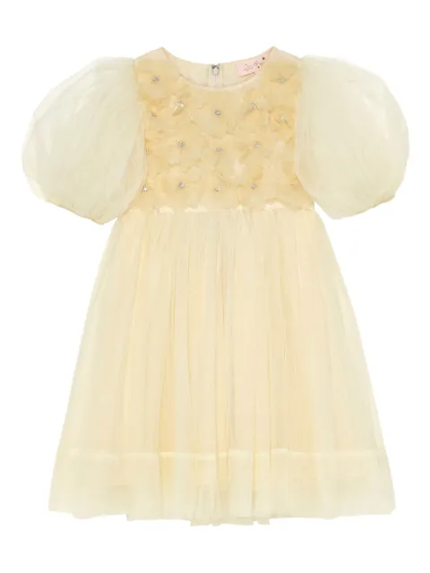 Tutu Du Monde Camellia balloon-sleeve flower-embellished dress