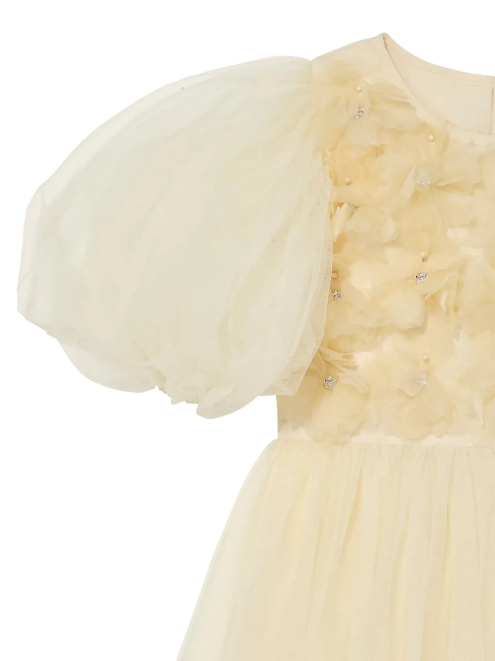 Tutu Du Monde Camellia jurk verfraaid met bloemen en ballonmouwen Geel
