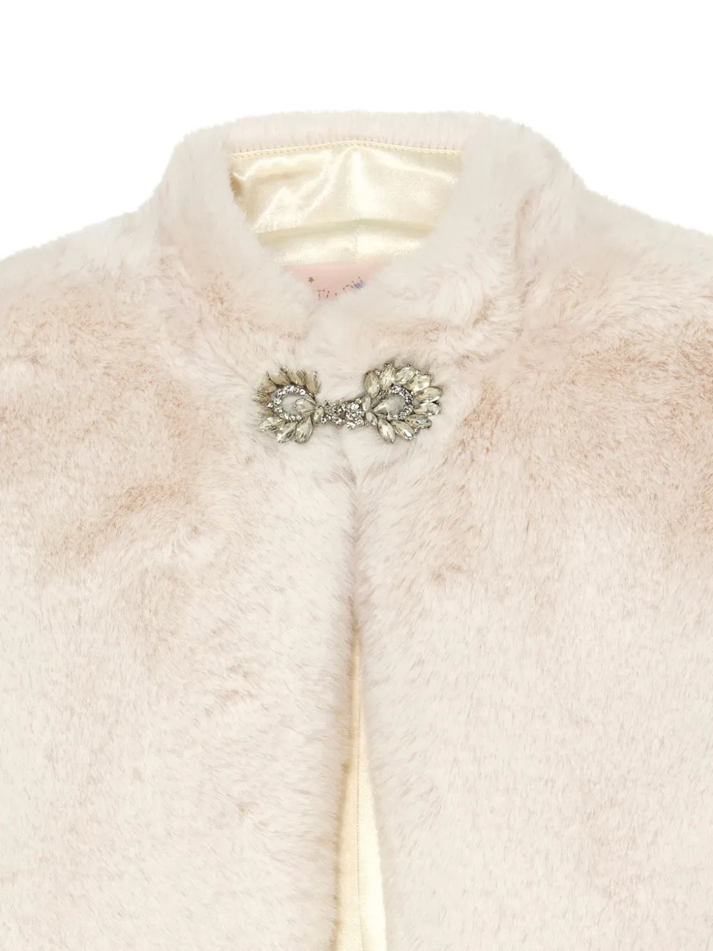 Tutu Du Monde Promenade verfraaid jack van imitatiebont Beige