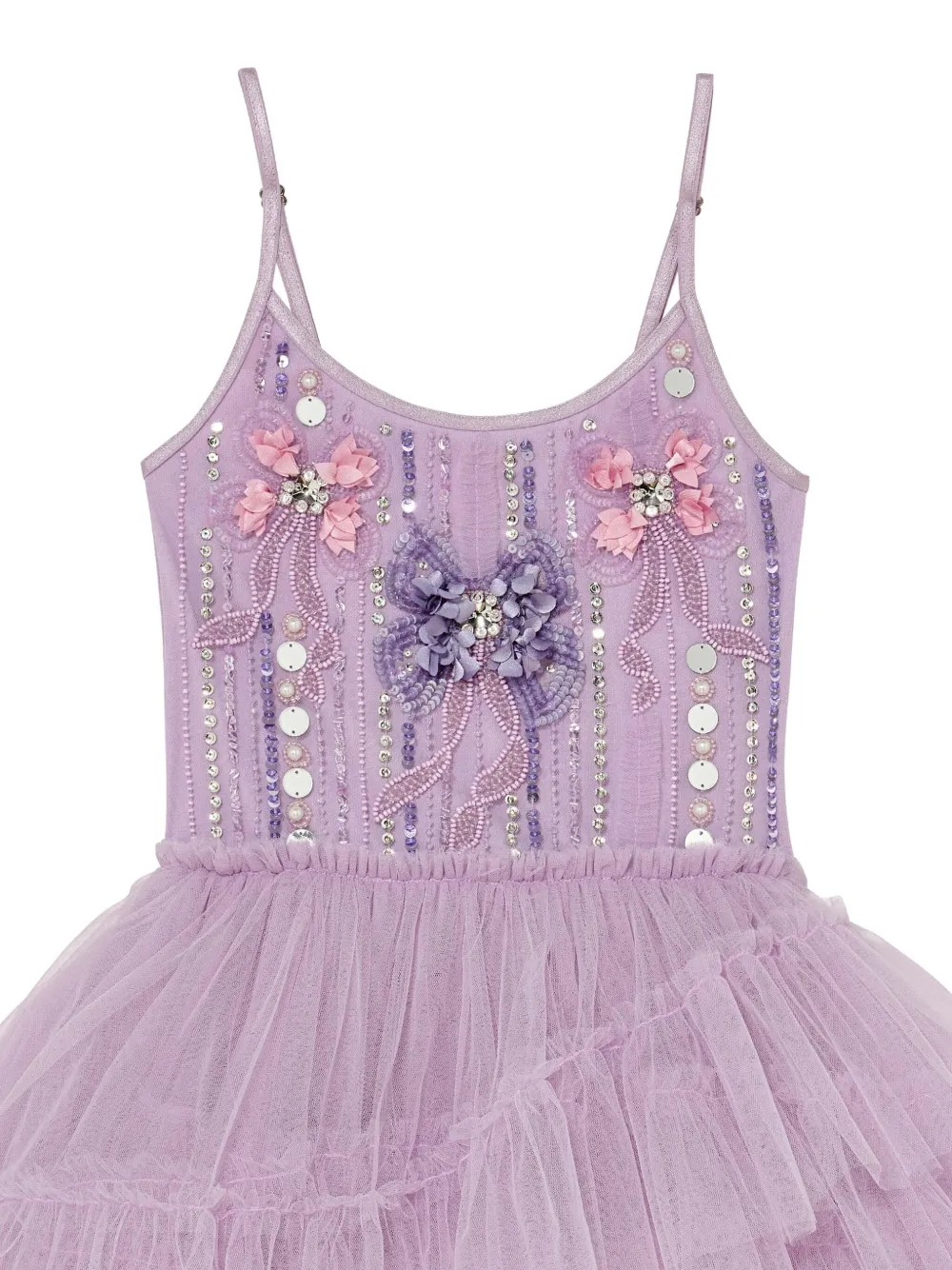 Tutu Du Monde Masquerade gelaagde verfraaide jurk Paars
