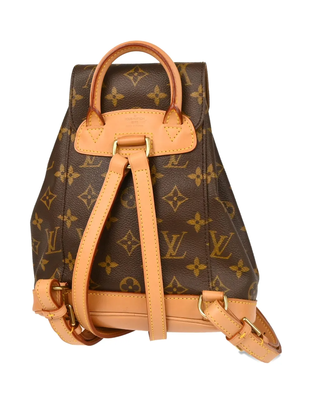 Pre-owned Louis Vuitton 1997 Mini Montsouris Backpack In Brown