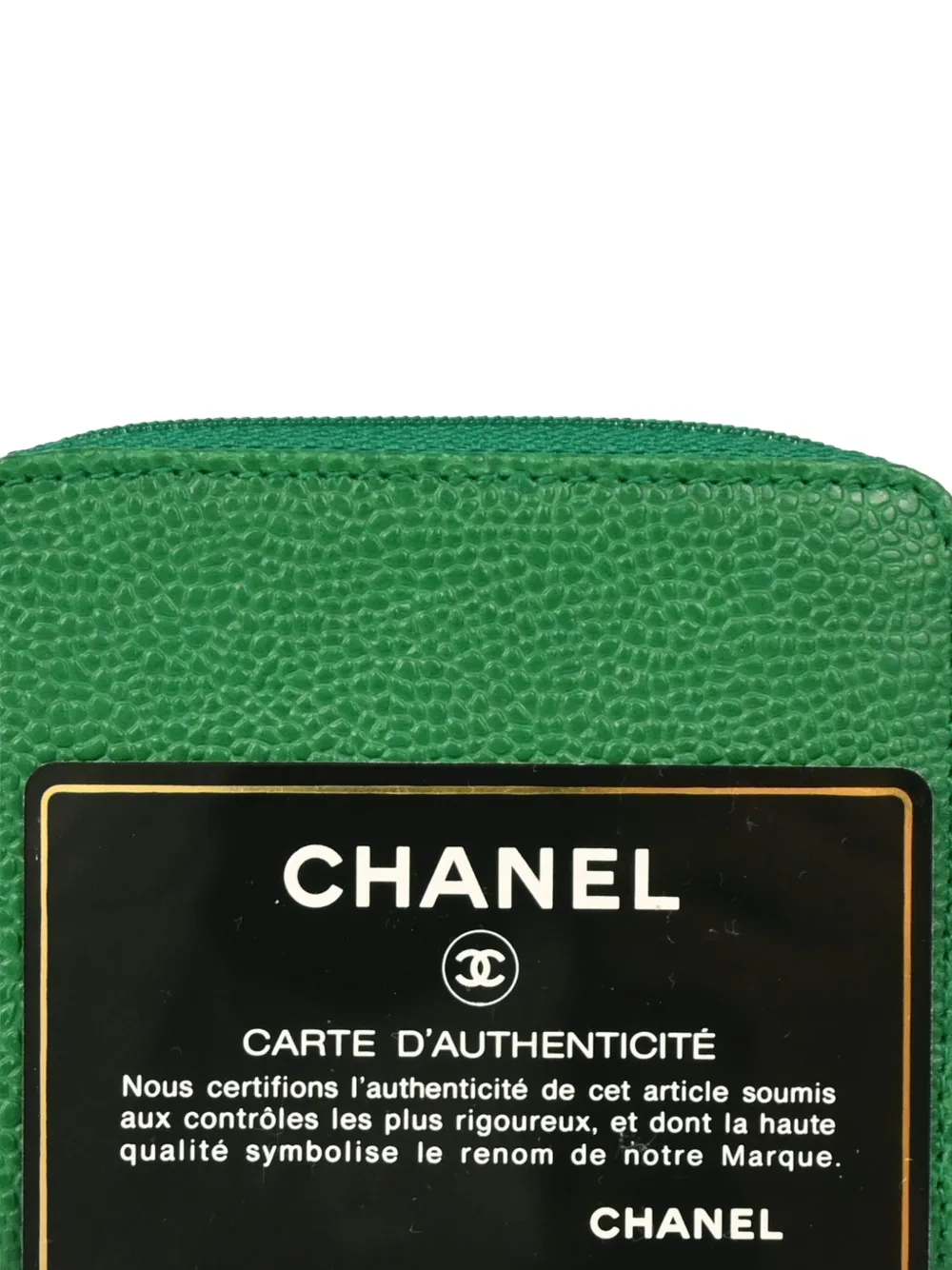 Pre-owned Chanel 1995 Cc Coin Purse In Green