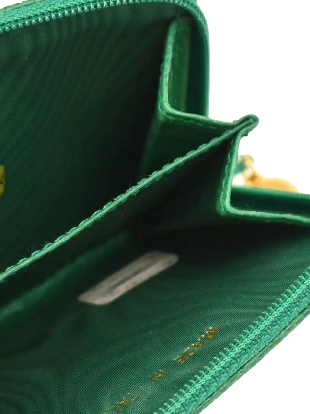 Pre-owned Chanel 1995 Cc Coin Purse In Green
