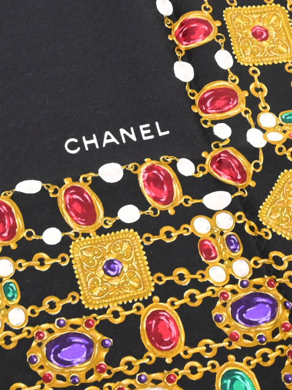 Pre-owned Chanel 1990-2000s Printed Scarf In Black