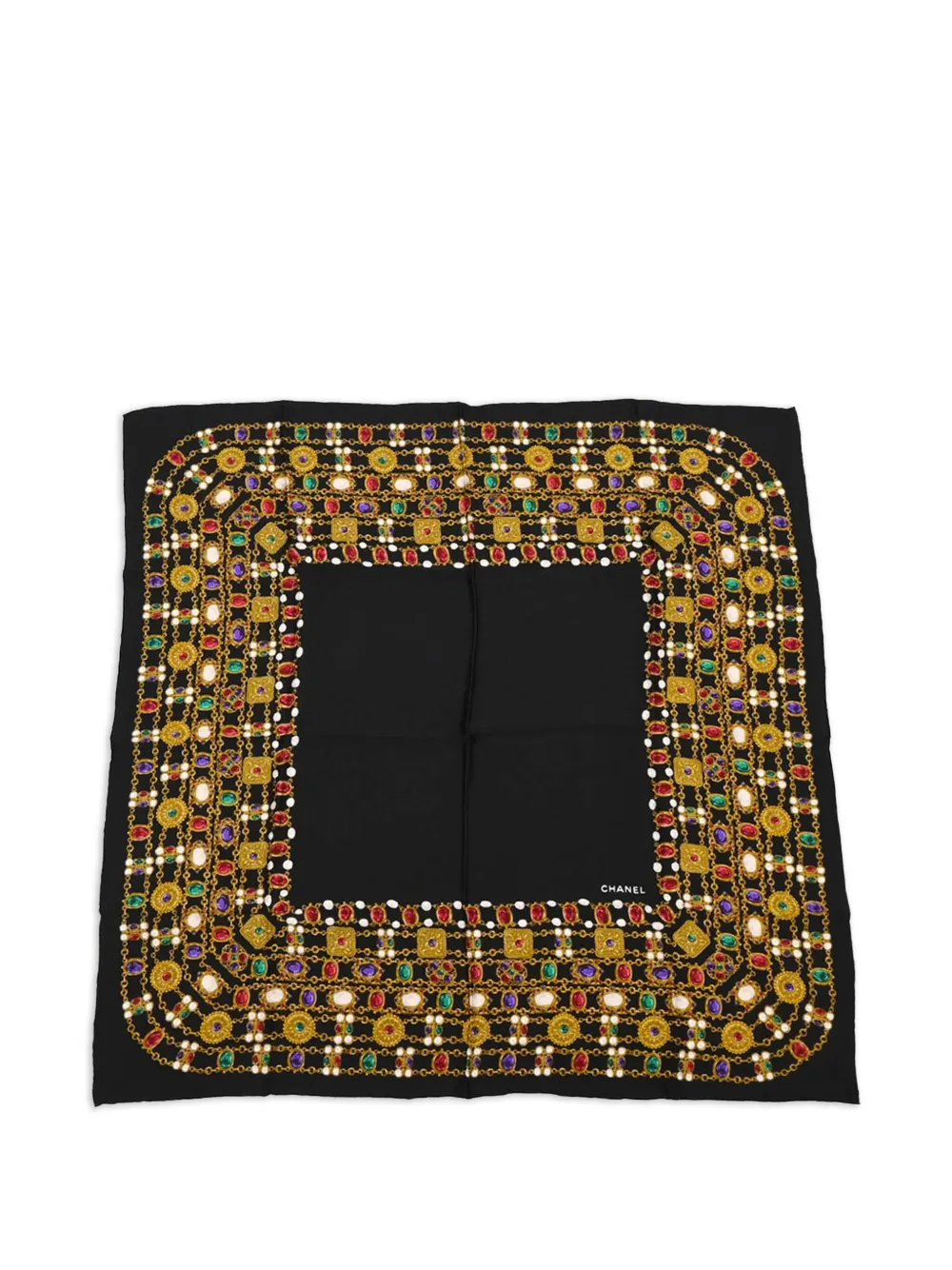 Pre-owned Chanel 1990-2000s Printed Scarf In Black