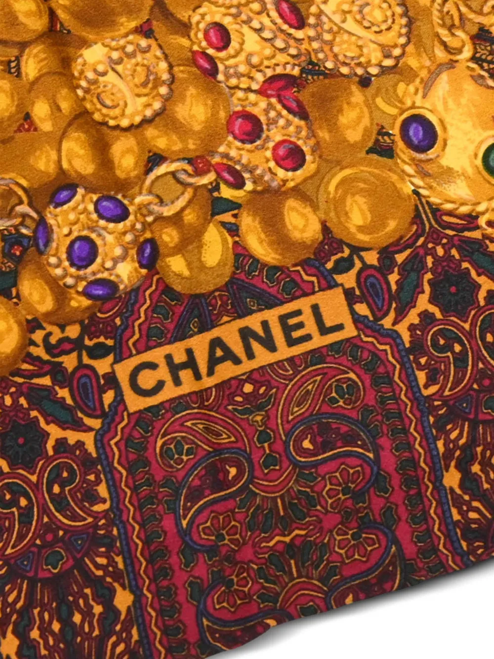 Pre-owned Chanel 1990s Paisley-print Scarf In Red