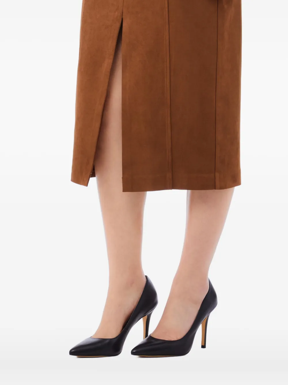 Liu •jo Split-front Skirt In Brown