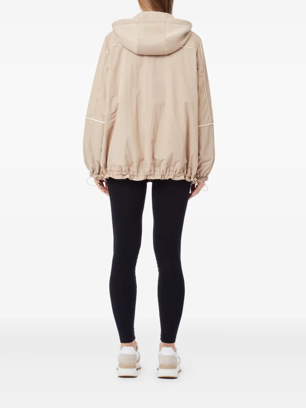 LIU JO Hoodie met opgestikte zak en rits - Beige