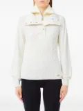 LIU JO half-fastening balloon-sleeve sweater - White