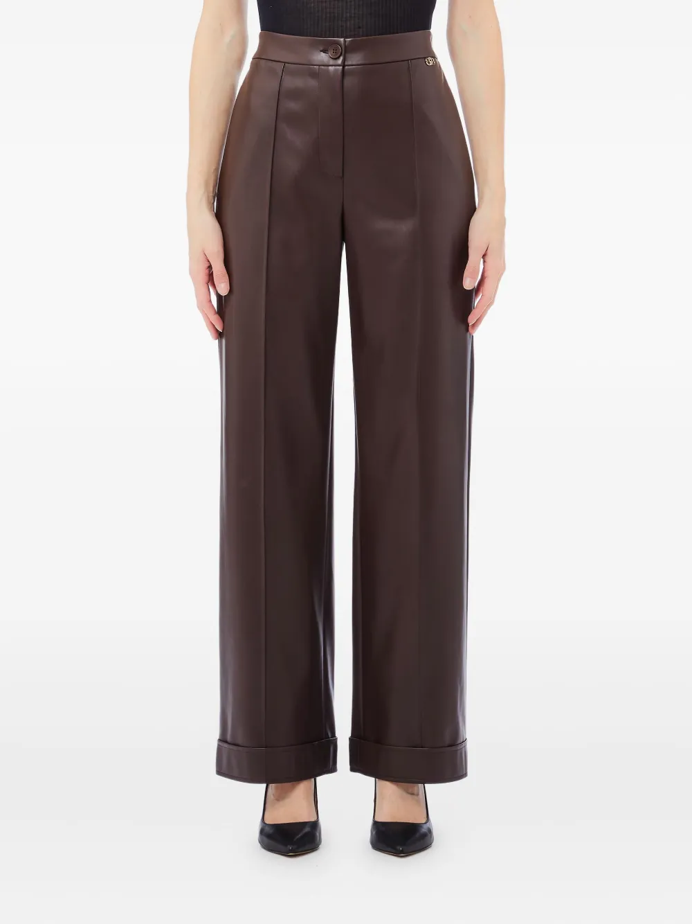 LIU JO Straight broek met geplooide cuffs Bruin