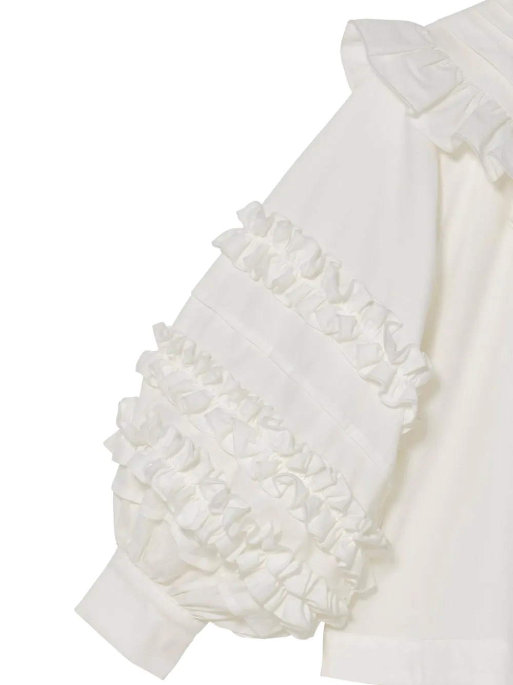 Tutu Du Monde Prairie shirt met ruches en hoge hals Wit