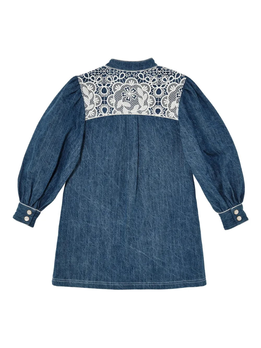 Tutu Du Monde Daisy spijkerjurk met kanten vlak Blauw