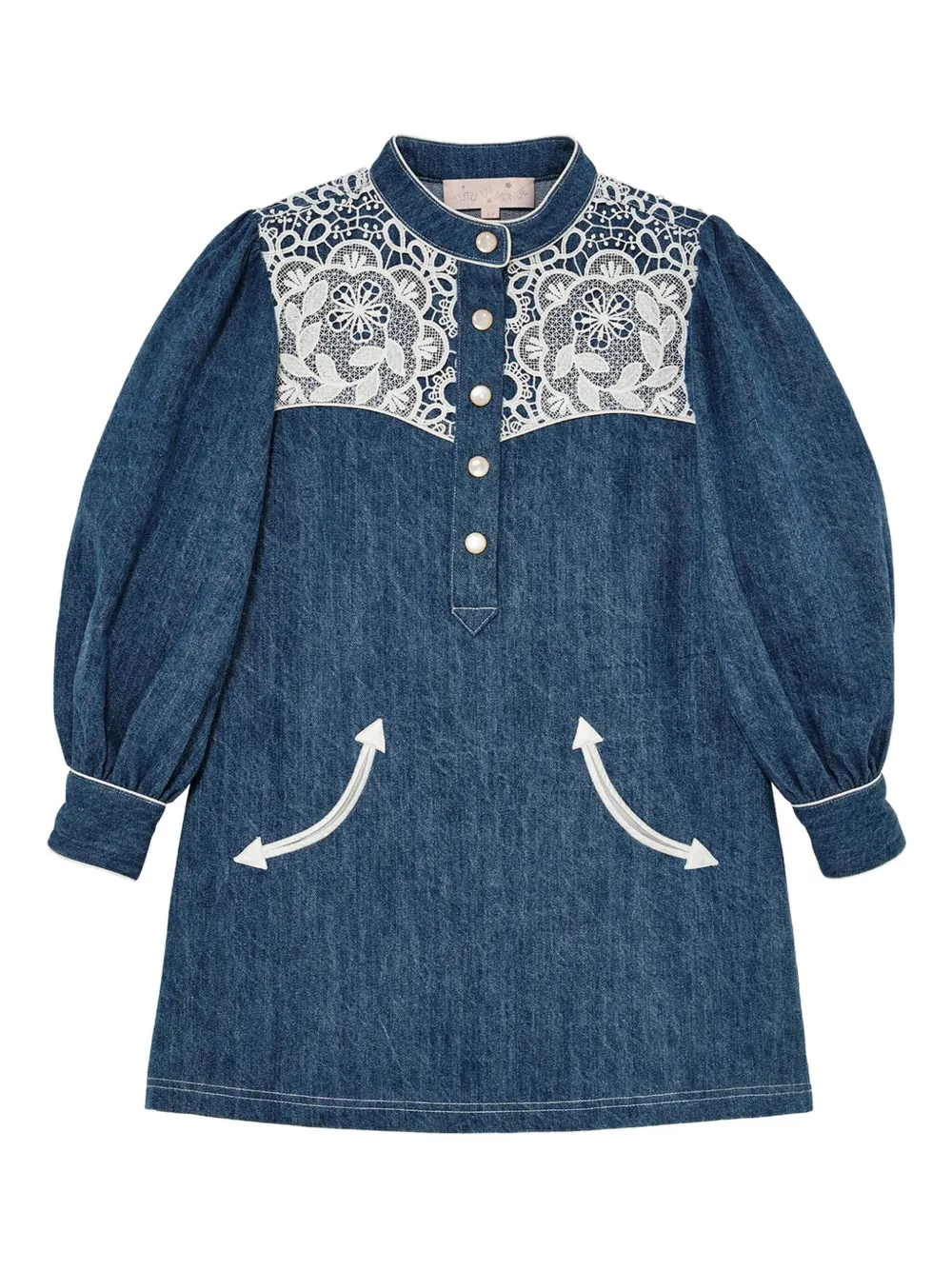 Tutu Du Monde Daisy spijkerjurk met kanten vlak Blauw