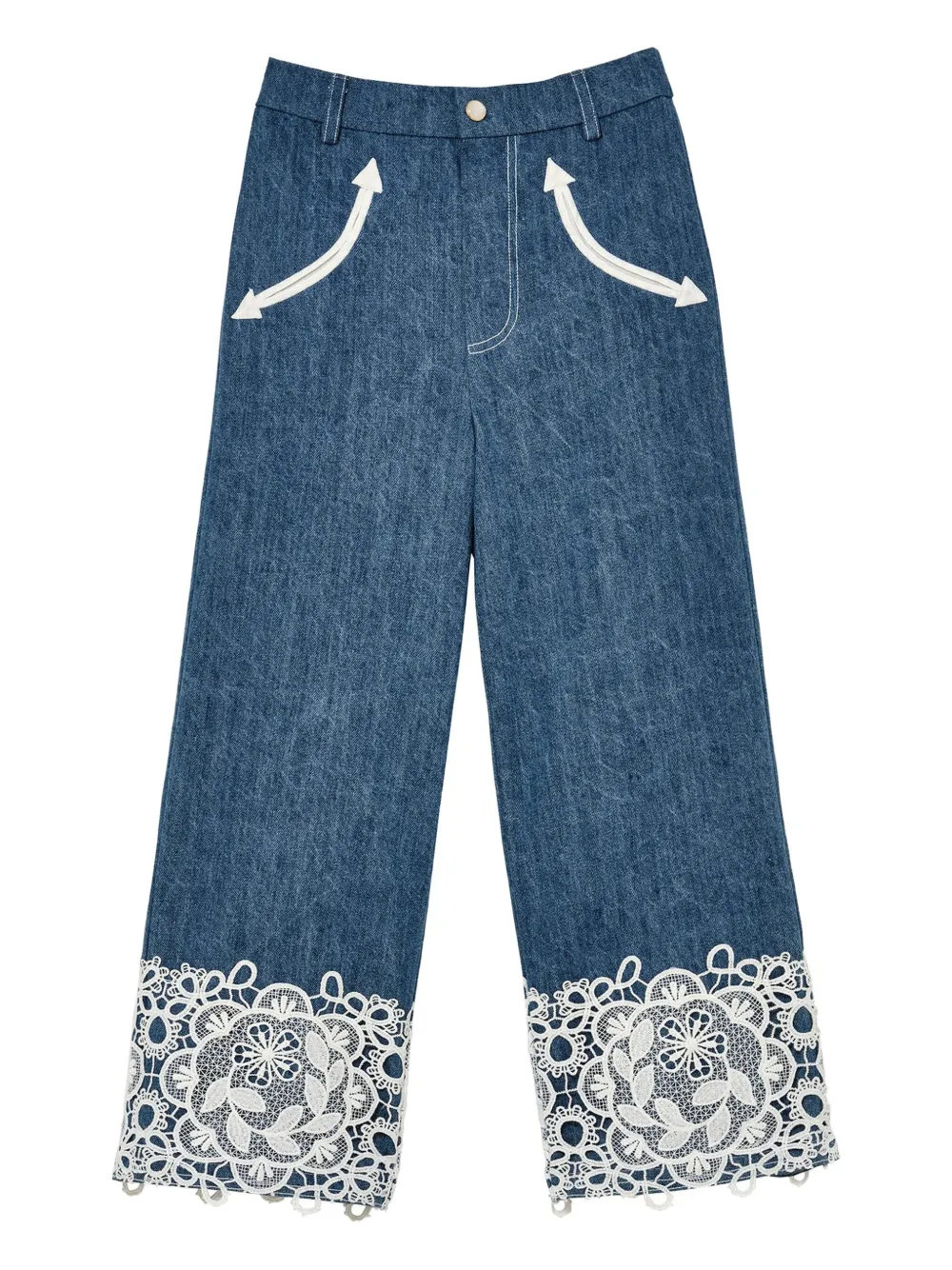 Tutu Du Monde Daisy spijkerbroek met kanten afwerking Blauw