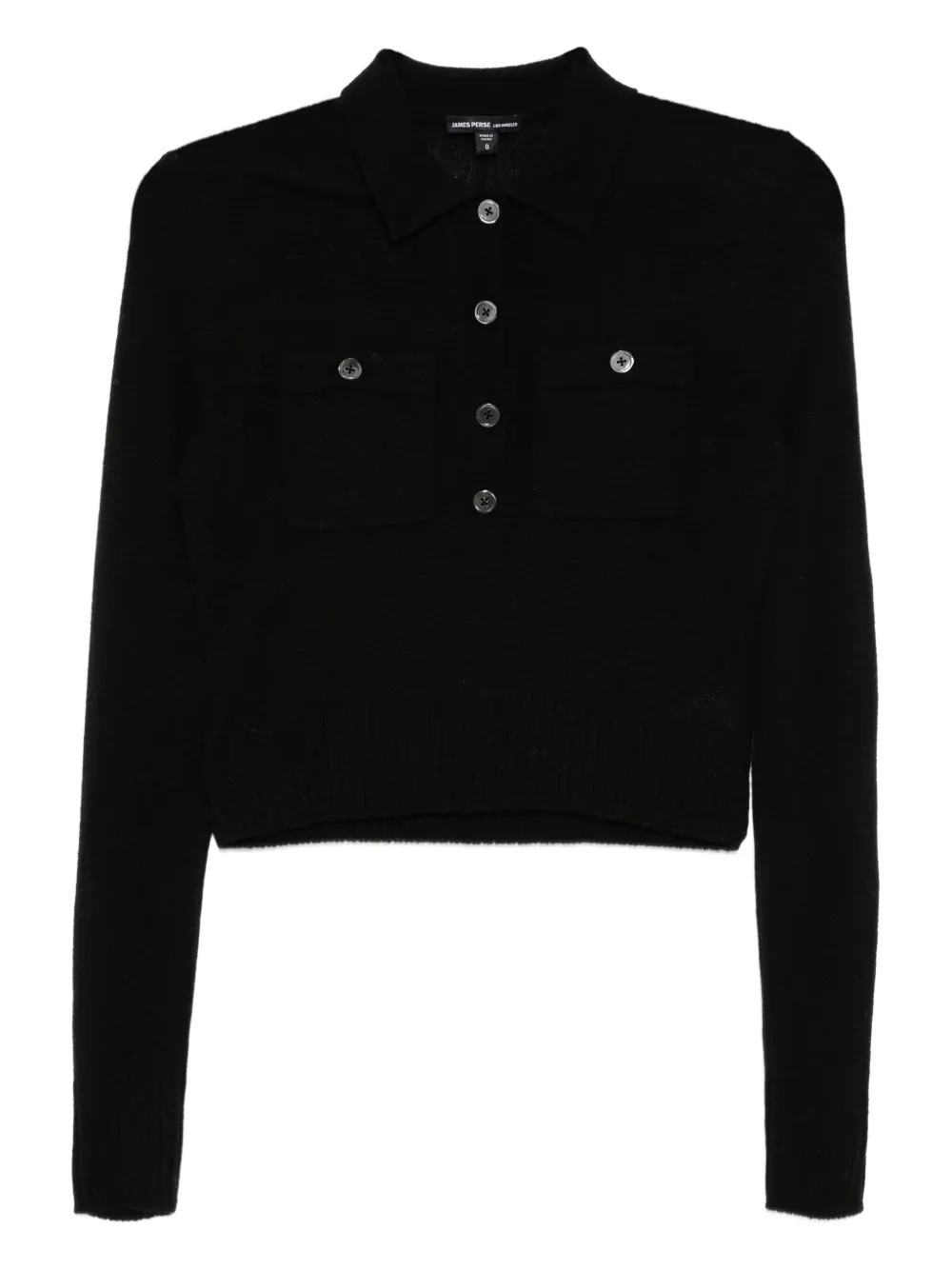 James Perse cashmere polo top | Black | Image 1