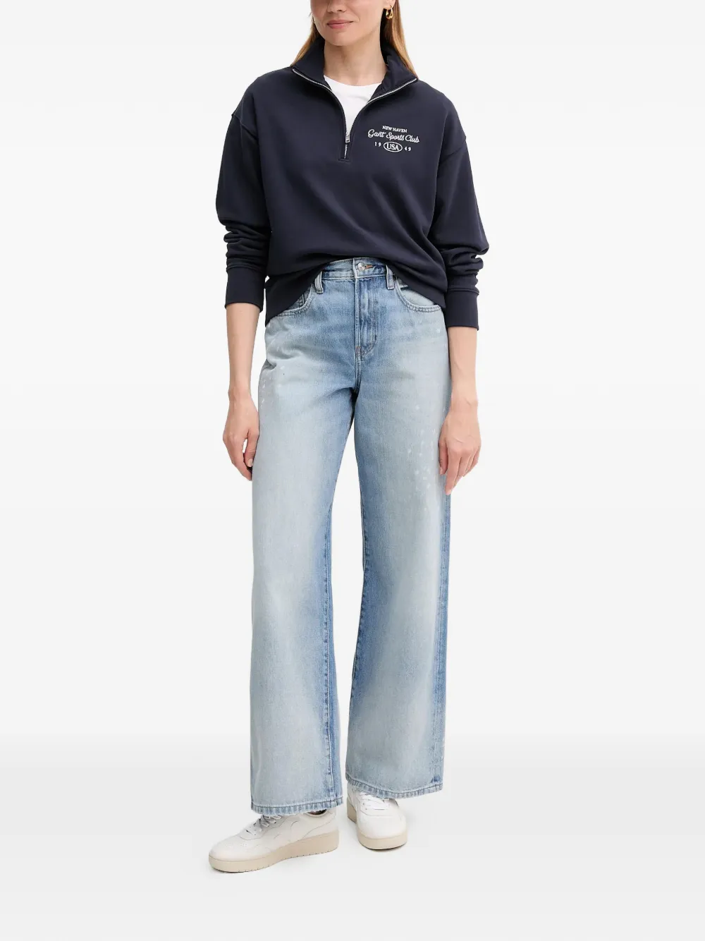  Gant Half-zip Embroidered Sweatshirt - Blue 