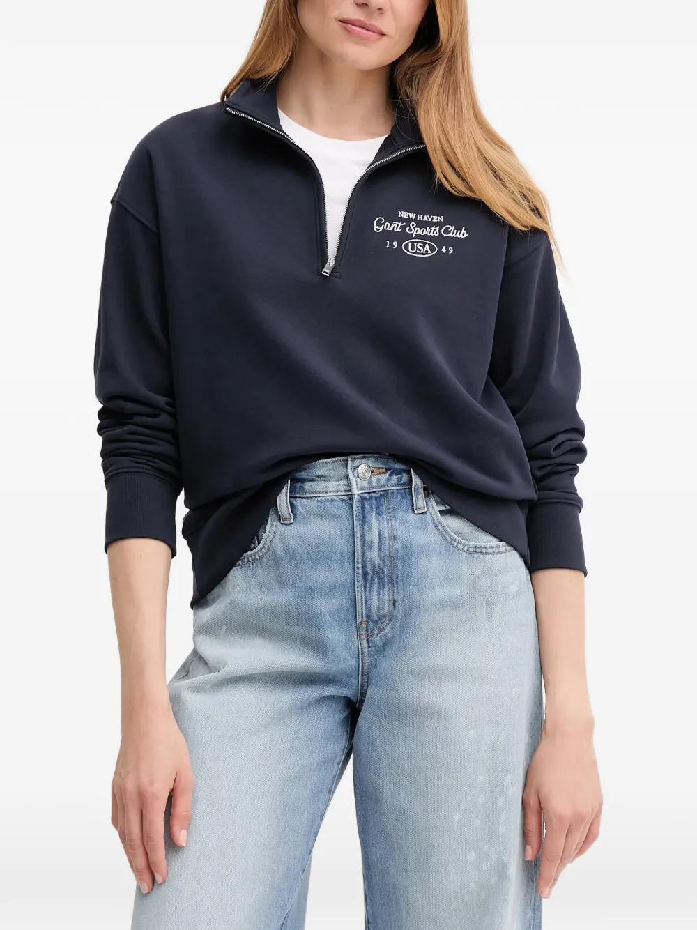 Gant half-zip embroidered sweatshirt - Blu