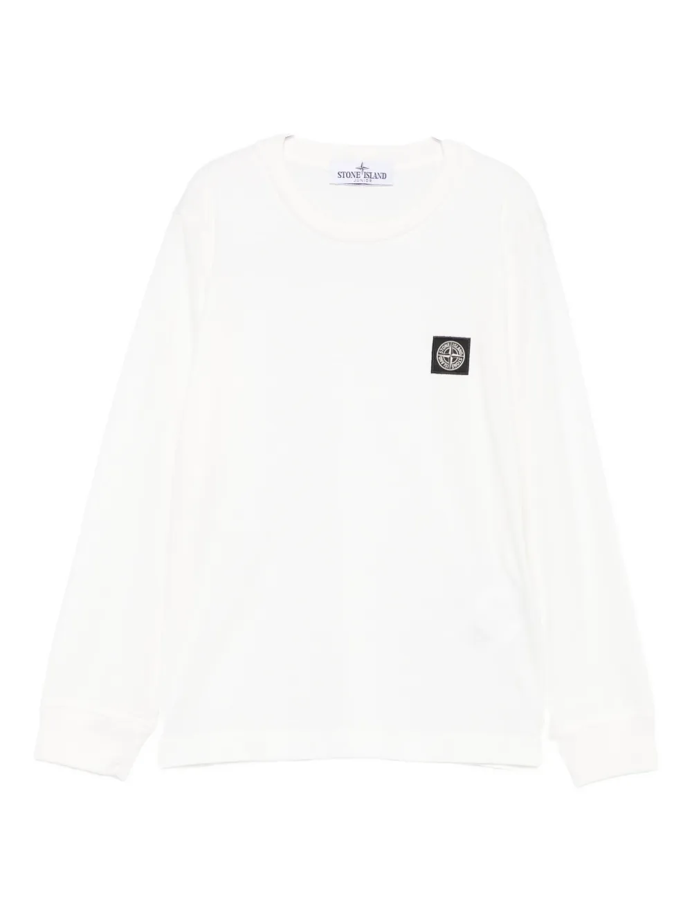 Stone Island Junior logo-patch sweatshirt Wit