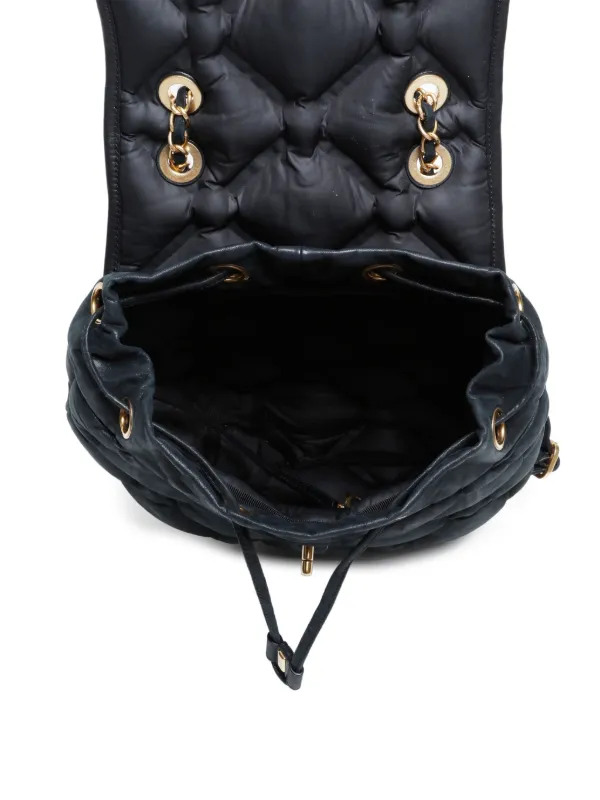 CHANEL Pre-Owned 2016-2017 Quilted Chain Backpack | Black  display picture 3