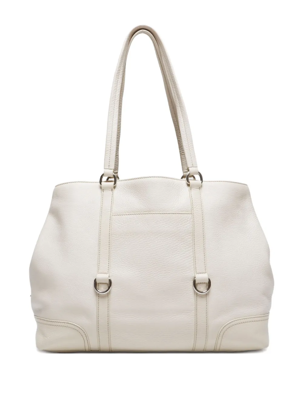 Prada Pre-Owned 2000-2005s トライアングルロゴ ハンドバッグ - ホワイト Prada Pre-Owned 2000-2005s トライアングルロゴ ハンドバッグ - ホワイト