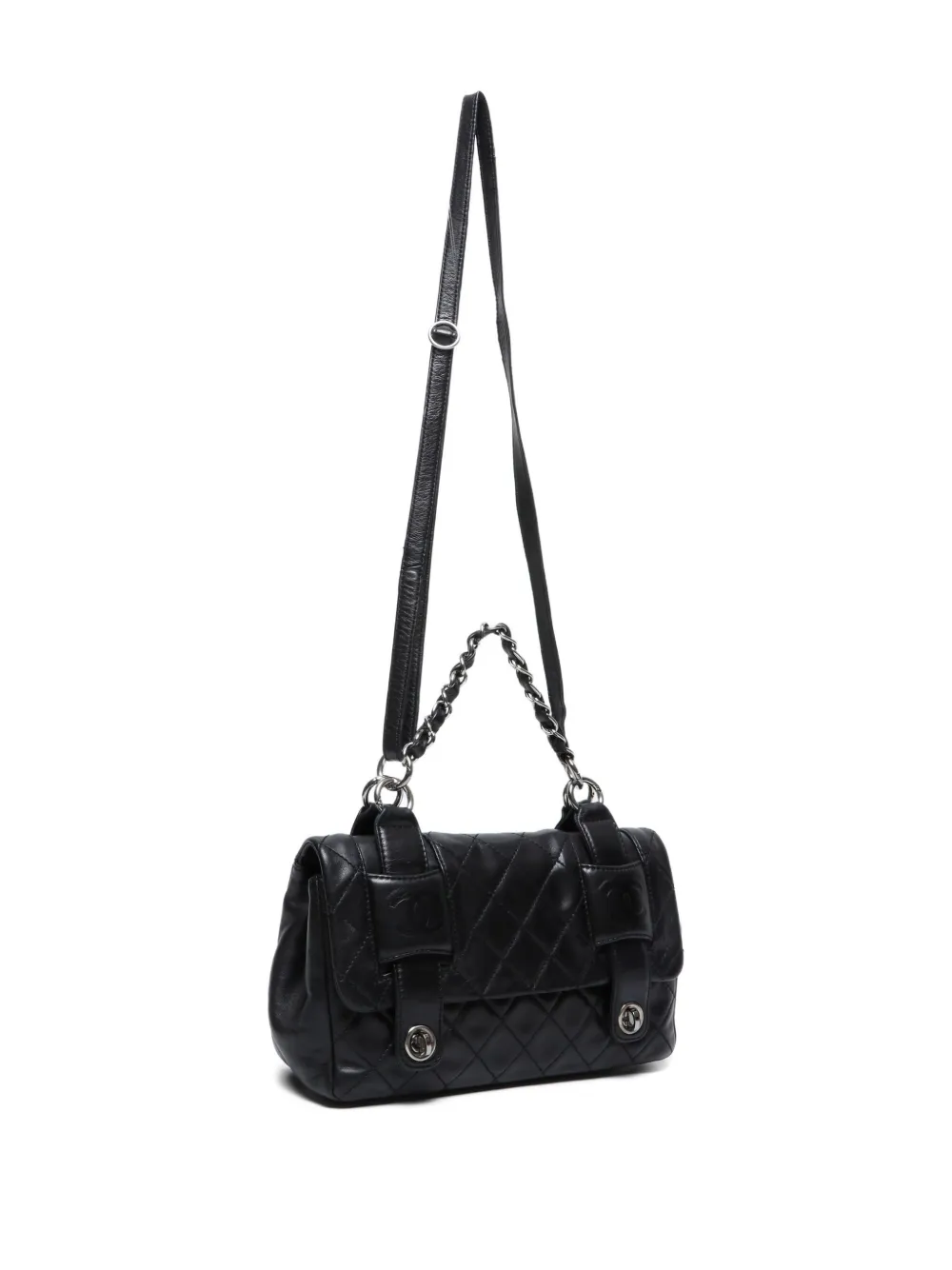 Pre-owned Chanel 2005-2006 Quilted Flap Shoulder Bag In Black