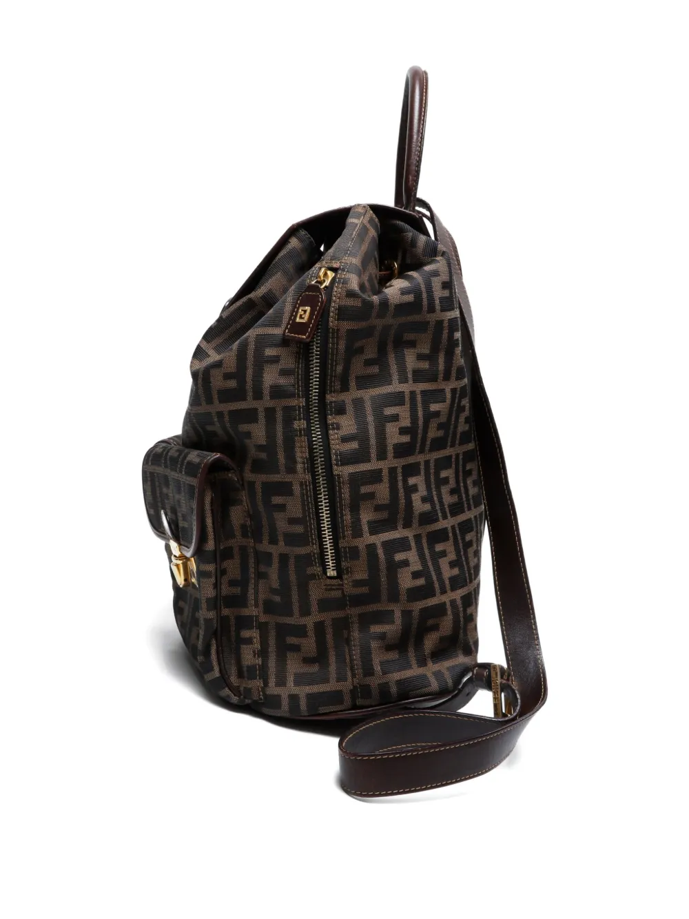 Pre-owned Fendi 1990-2000s Zucca-pattern Backpack In Brown