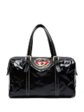 Gucci Pre-Owned 2000-2015s patent-leather Interlocking G Boston bag - Black