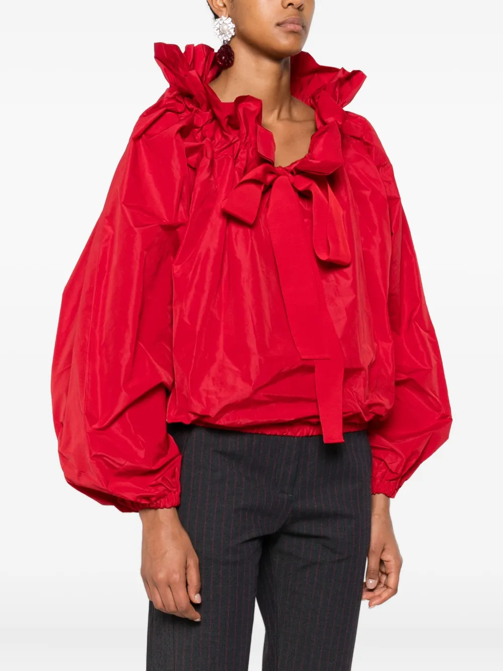 Patou Shirt met ruchehals Rood