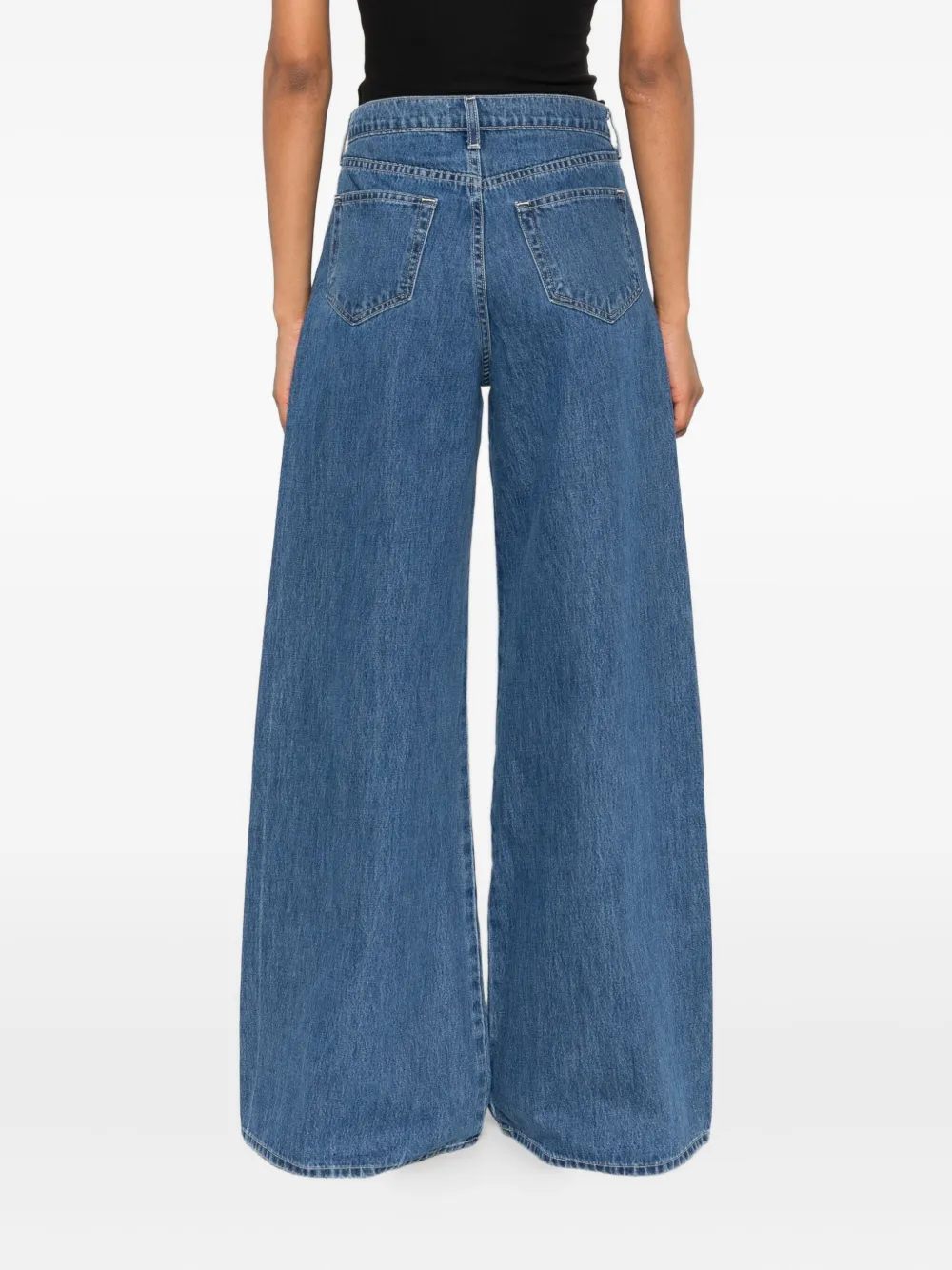 L'Agence Denim jeans met stikseldetail Blauw