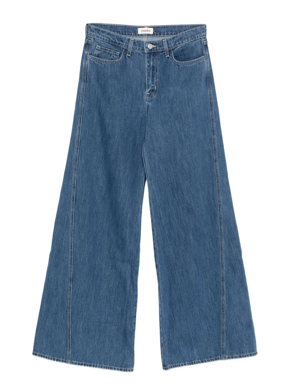L'Agence Denim jeans met stikseldetail Blauw