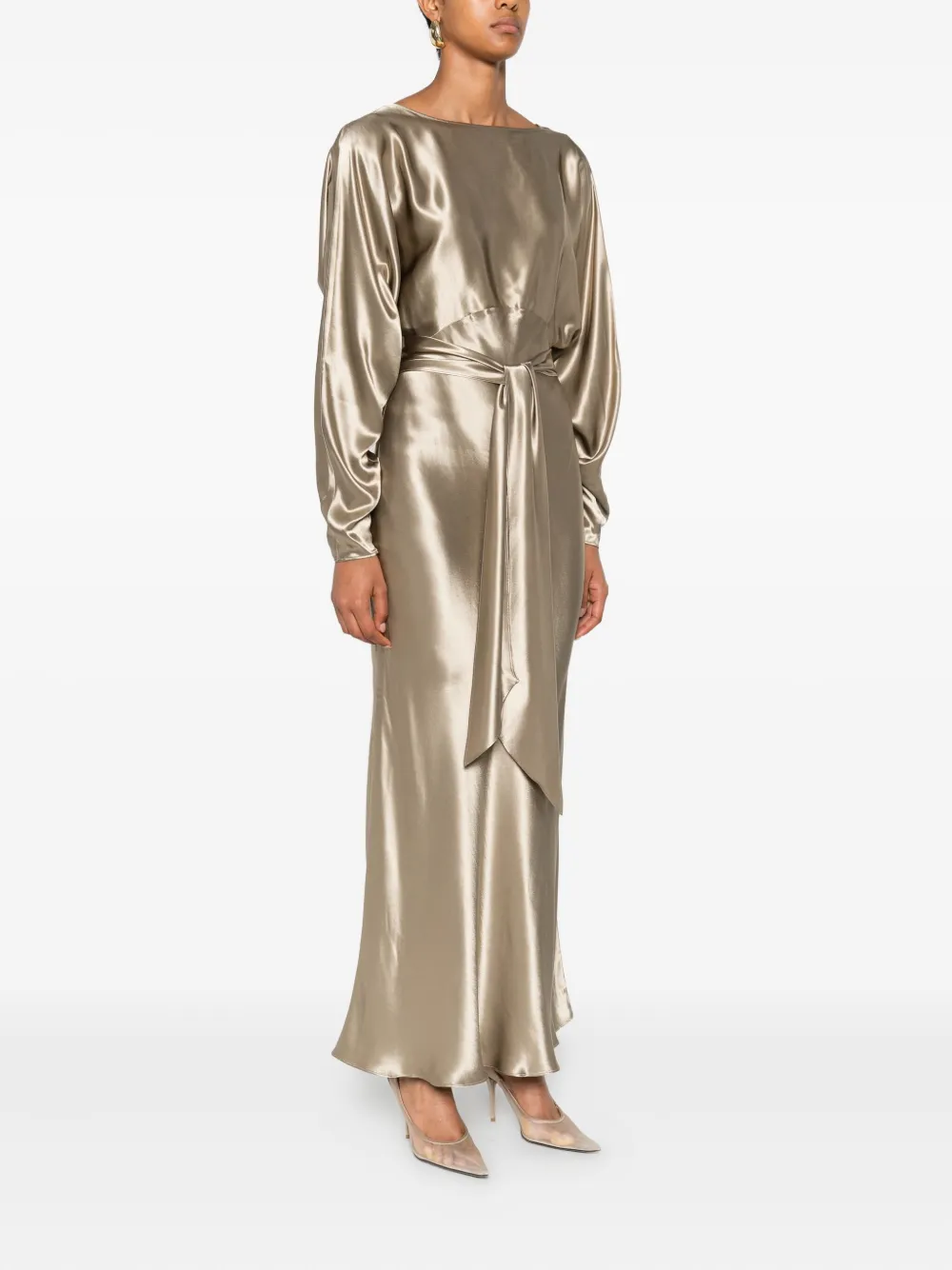 THE ANDAMANE Zizi midi-jurk Beige