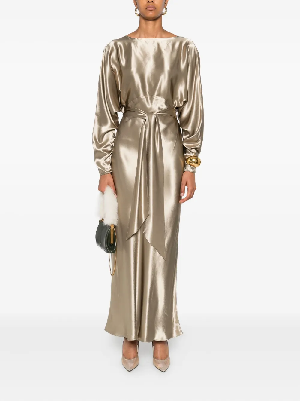 THE ANDAMANE Zizi midi-jurk - Beige