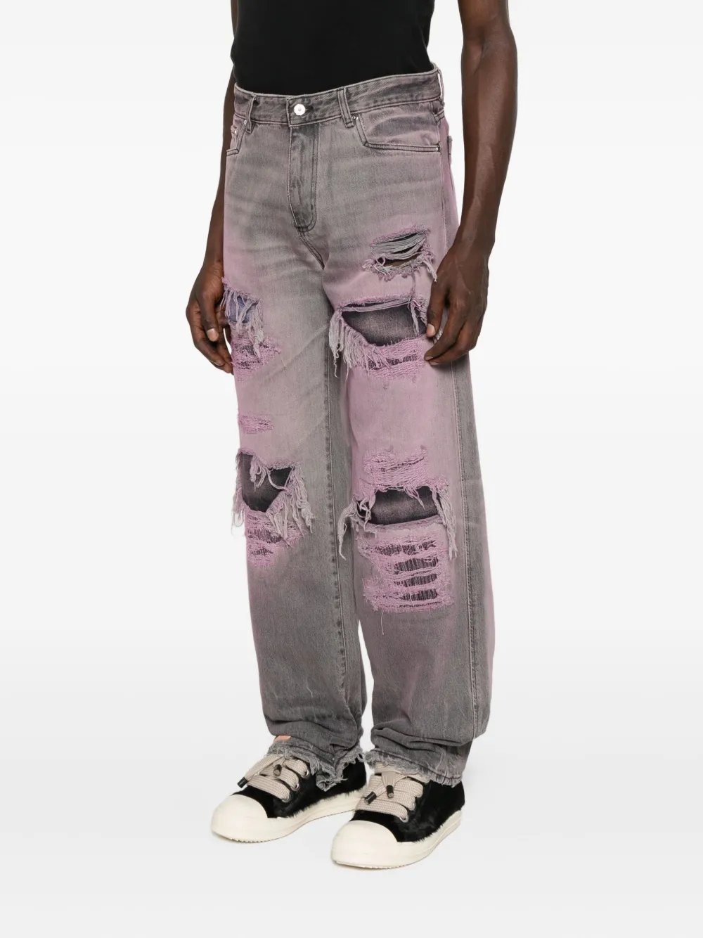 PDF Gerafelde jeans Roze