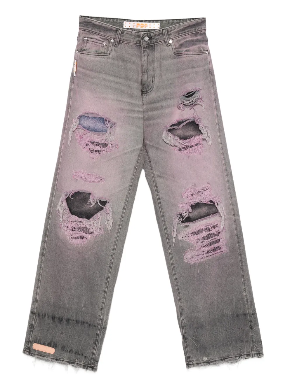 PDF Gerafelde jeans Roze