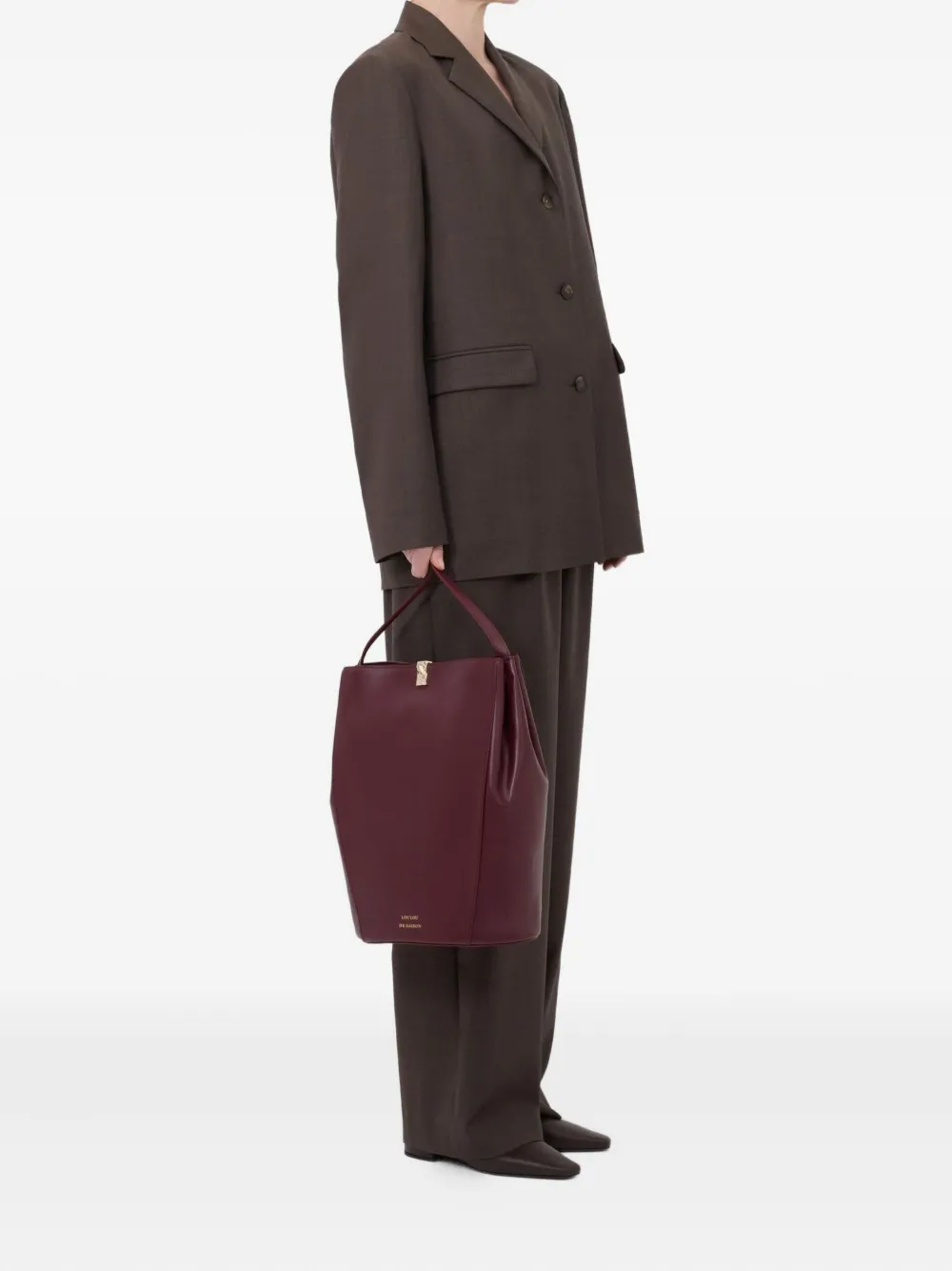 LouLou de Saison Marcia blazer met enkele rij knopen Bruin