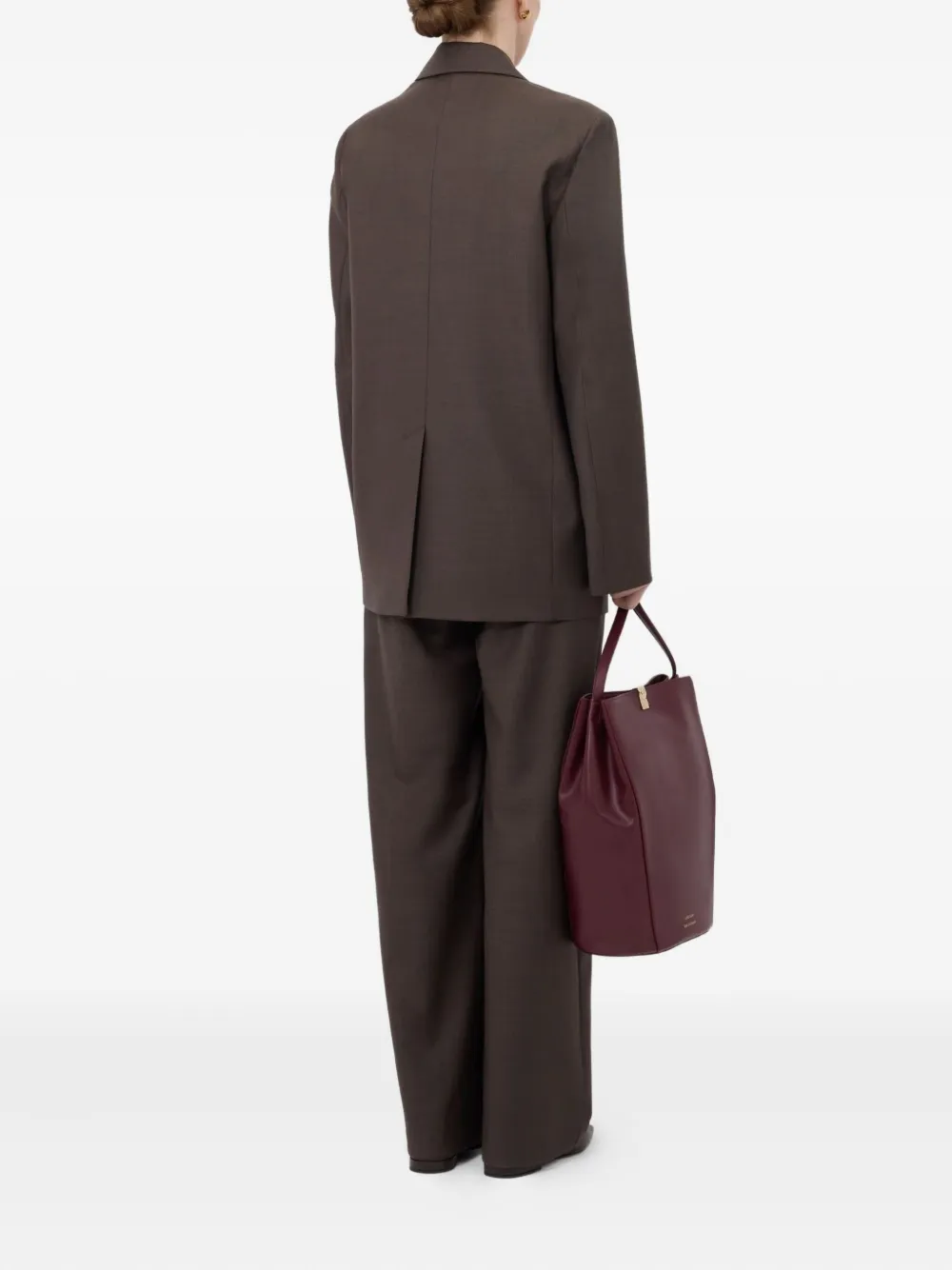 LouLou de Saison Marcia blazer met enkele rij knopen Bruin